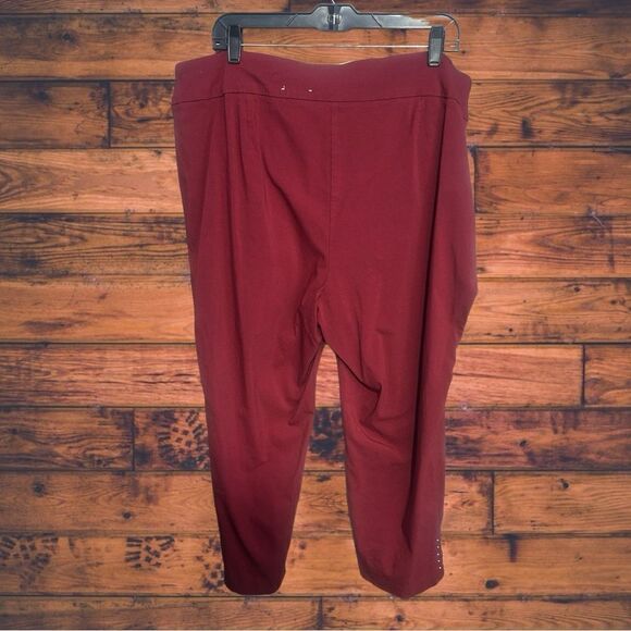 5 for $25🔥Roz & Ali Maroon Studded Pull On Jegging Pants Size 22 - Picture 2 of 6